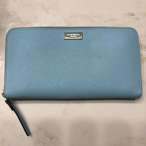 Kate Spade Turquoise Zip Around Continental Wallet